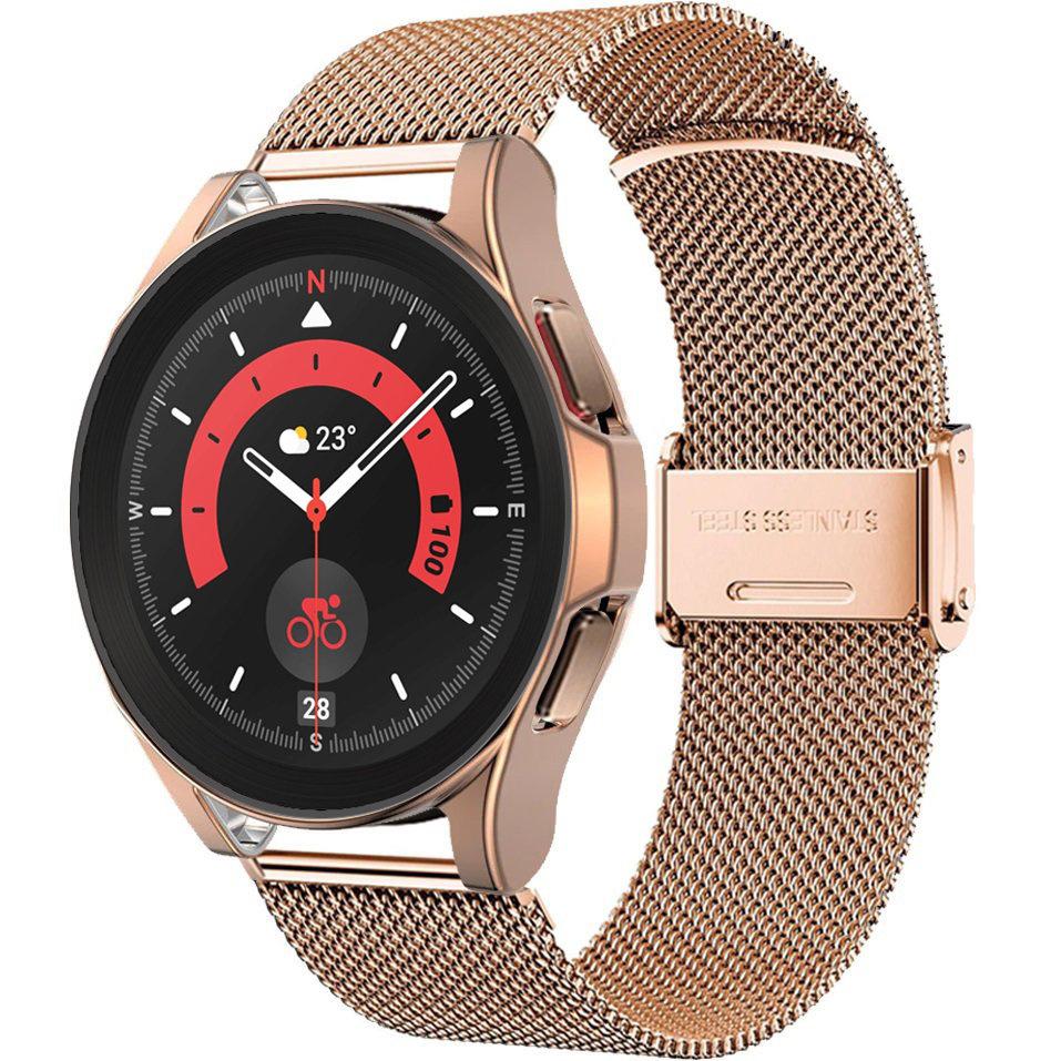 Bracelet + Case for Samsung Galaxy Watch 5 Pro 45mm, Rose Gold