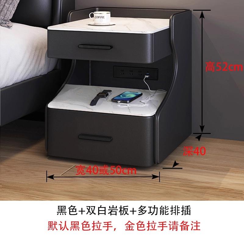 Smart Solid Wood Bedside Table,New Light Luxury Modern Style for 2025 Home Bedrooms,Compact Nightstand with Practical Storage