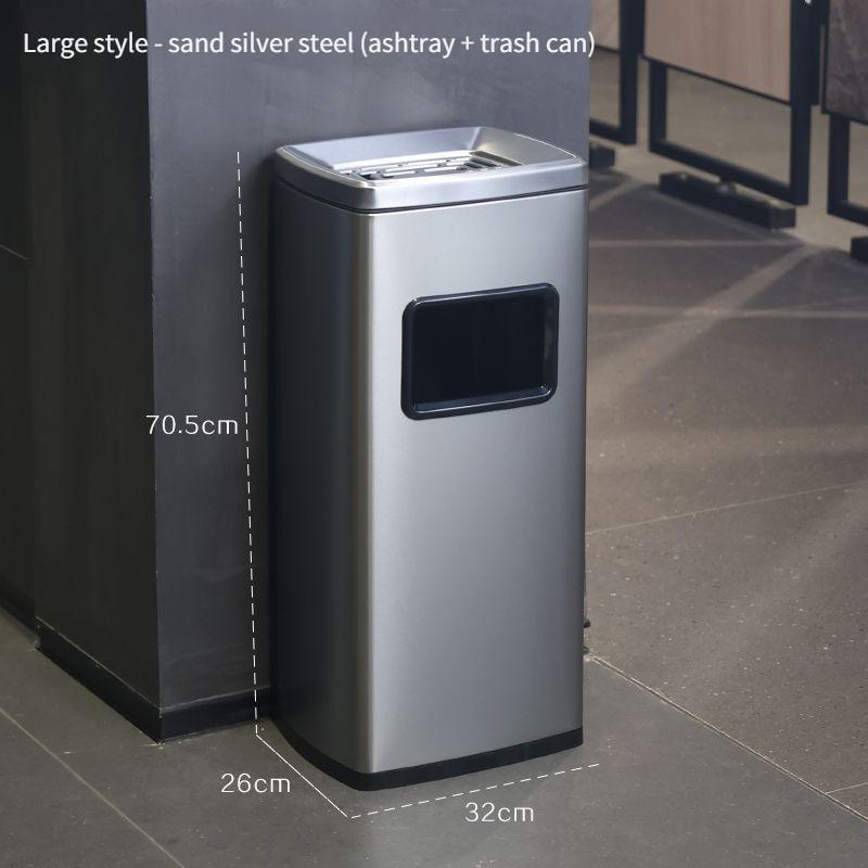 Entrance Trash Can Corridor Aisle Ashtray Cigarette Butt Collector Hotel Lobby Stainless Steel Vertical Elevator