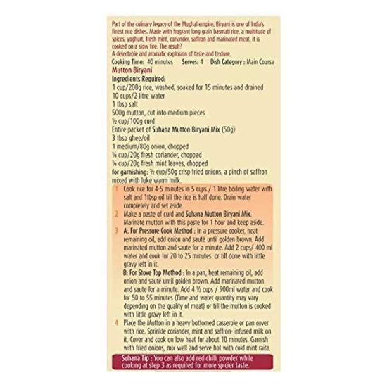 Suhana Mutton Biryani Spice Mix 50g - Pack of 2