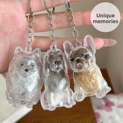 Transparent Portable Souvenirs Keychain Handmade Design Dog Shape Keychain  Memorial Souvenirs