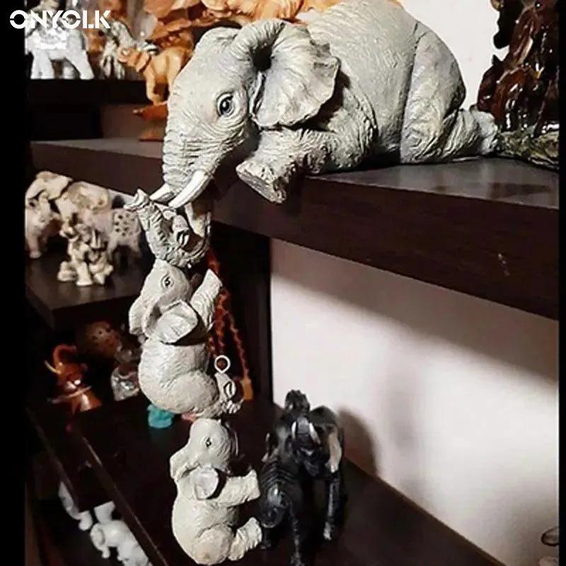 Miniature Elephant Resin Figurine For Home Decorating Gardens