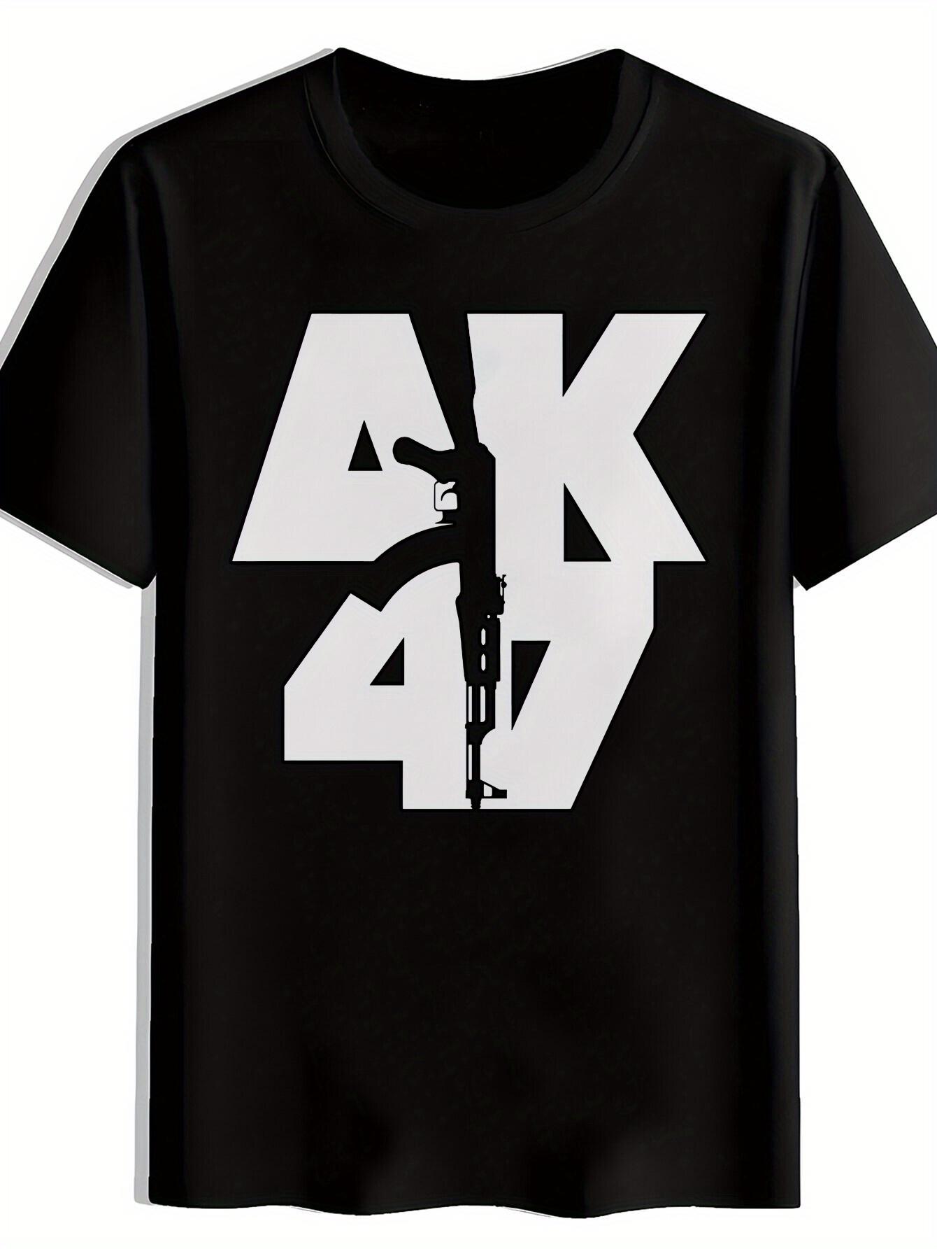 Black T-shirt with Vintage Rock Band Graphic -  AK  Design XL