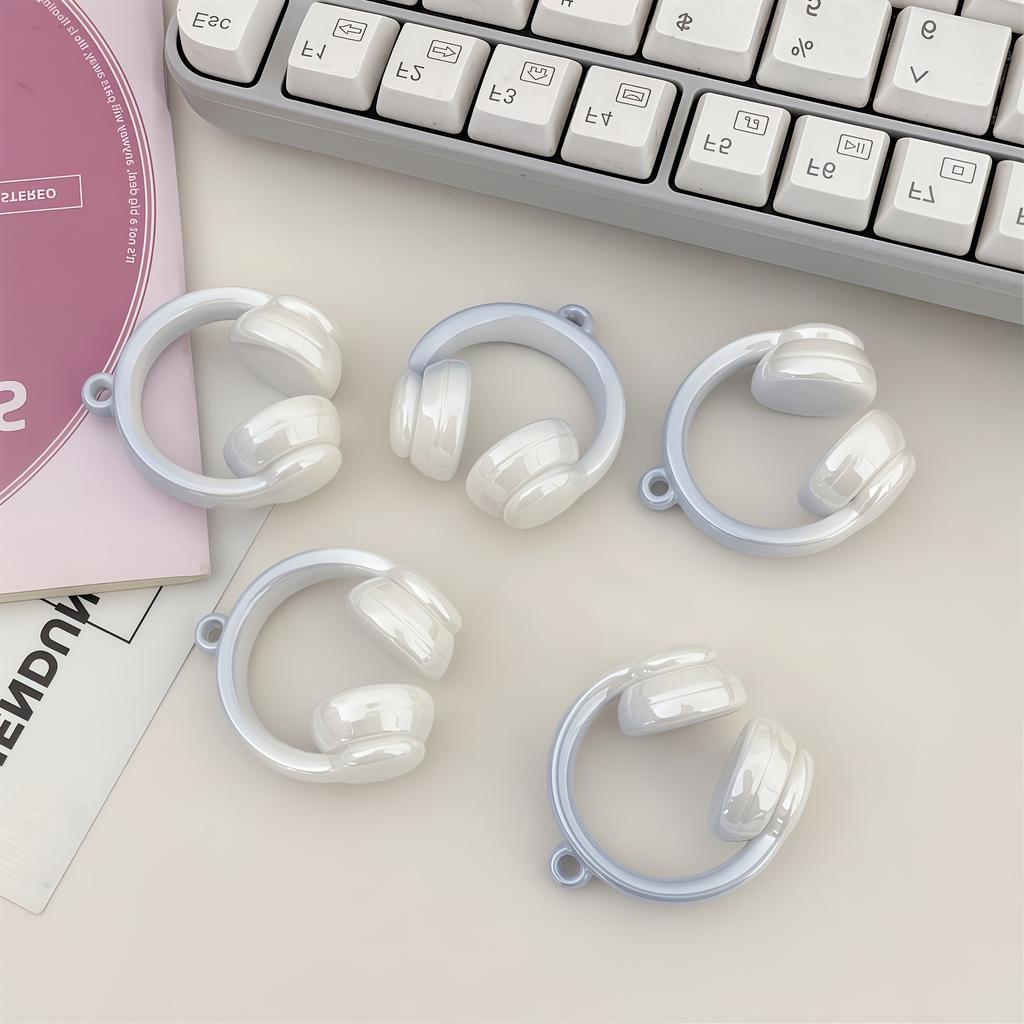 1pcs Acrylic Gradient Color Headphone Pendant Beads DIY Spacer Beads for Headbands, Bracelets, Necklaces, Stringing Accessories Perfect Holiday Gift