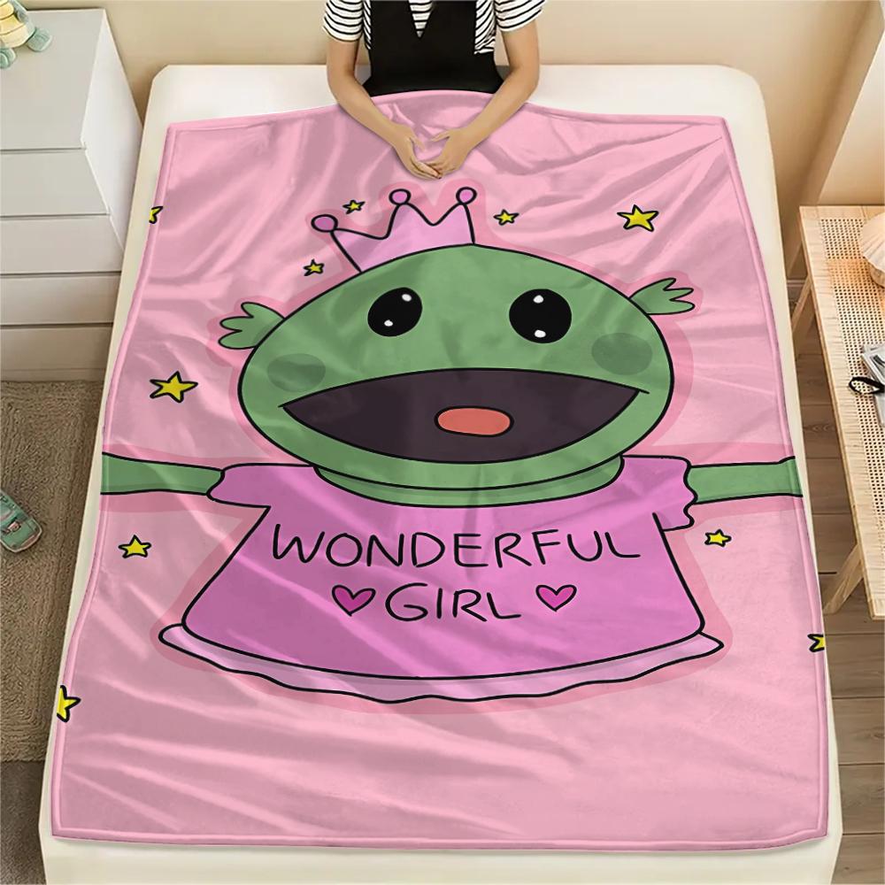 Cute cartoon characters Print Flannel Blanket,High quality Comfortable for All Seasons,Home Decor,Warmth and Comfort,Perfect for Christmas Gifts