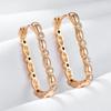 Wbmqda Elegant Hollow Square Drop Earrings For Women 585 Rose Gold Color With White Natural Zircon High Quality Daily Jewelry