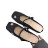 Rhinestone Flower Bag Head Half Slippers Women's Summer Wear 2025 New French Beautiful Half Drag Mary Jane Flat Shoes