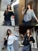 Spicy Girl Asymmetrical Neck Short-Sleeve T-Shirt - Women's Summer 2025 Korean Style Loose Slimming Top