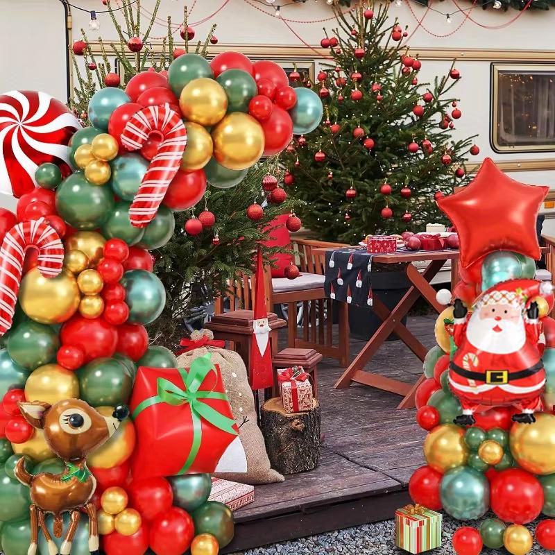 136pcs Christmas Balloon Arch Kit,suitable for Christmas Celebrations, New Year Celebrations, Show Decorations, Birthday Parties