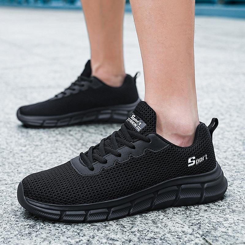 Large size fashion casual shoes, mesh breathable, light and comfortable men's sports shoes, versatile flats