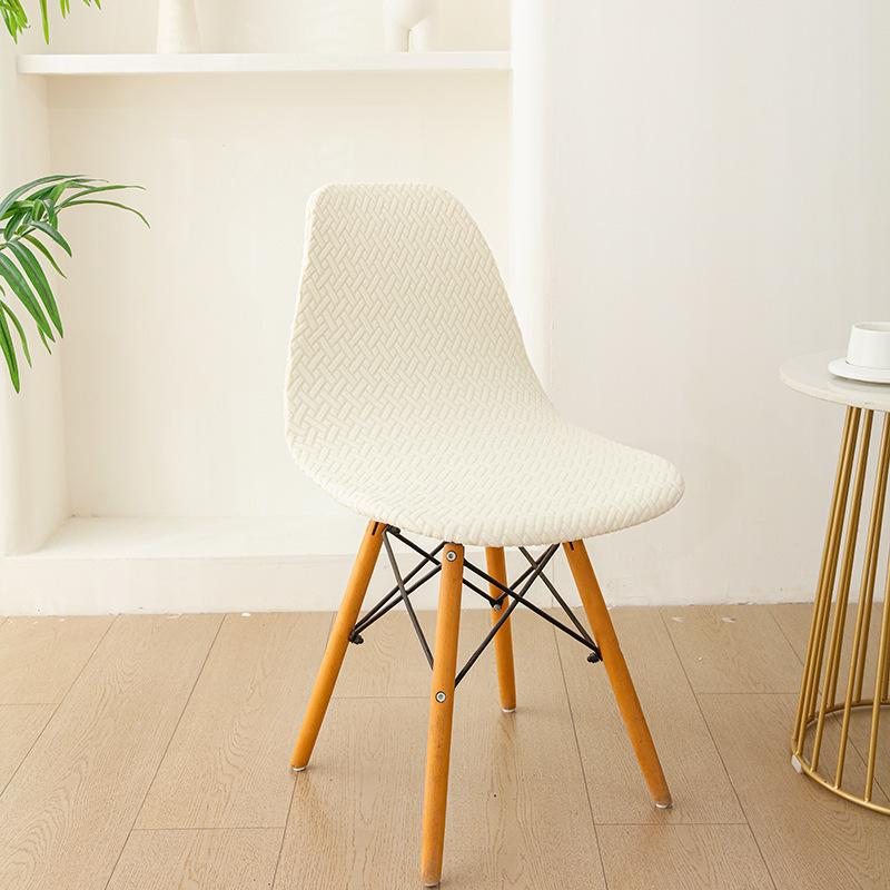 Elastic Stretch Curved Dining Room Chair Covers Jacquard Dining Chair Cover Stretch Short Back Chair Covers for Home Hotel Party