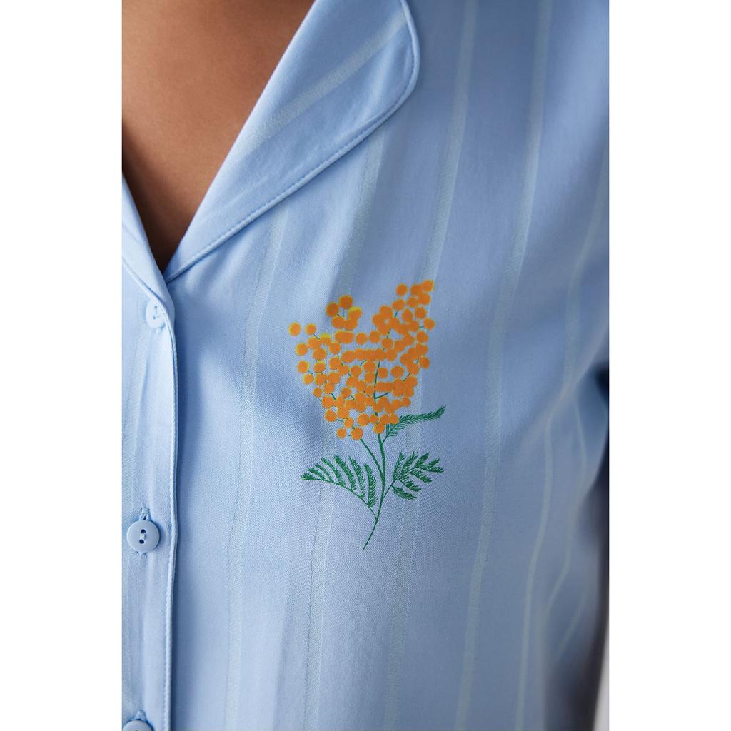 Dahlia Satin Light Blue Pajama Set