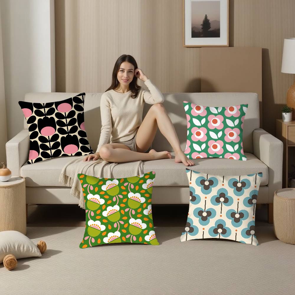 Luxury Pillow Case Sofa Living Room Bedroom Double-sided Printing Brand O-Orla Kiely Square Cushion Nap Time Pillow Case