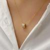 925 Silver Column Stripe Pattern Silver Necklace
