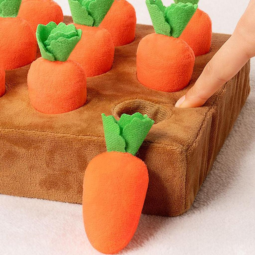 Dog Snuffle Mat Carrot Snuffle Mat for Dogs Cats Puzzle Toy with 9 Carrots for Small Medium Large Interactive Pet Stress Relief