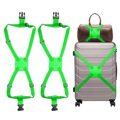 Uxcell 2-Piece Suitcase Strap Bungee, Adjustable Suitcase Strap Buckle, Elastic Suitcase Strap Belt for Carry-On Bags, Airport Travel Accessories, Tra