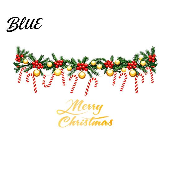 Versatile Home Party Decorations Merry Christmas Window Clings Cute Garland Stickers with Candy Canes Balls Berries Clings Decals for Glass,