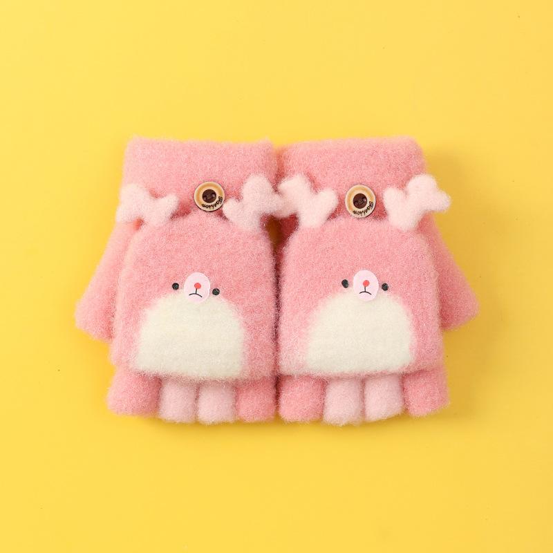 Neue Xuehuaxiu Kinderhandschuhe zum Warmhalten Kindergarten Baby niedliche Cartoon Klappstrickhandschuhe Großhandel