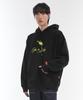 Code Iam Ghost Embroidery Heavyweight Oversized Hoodie Black