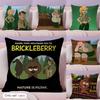 Cartoon B-Brickleberrys Cushion Cover Summer Coolness Linen Fabric Double-Sided Printing Pillow Case Sofa Home Decor Gift