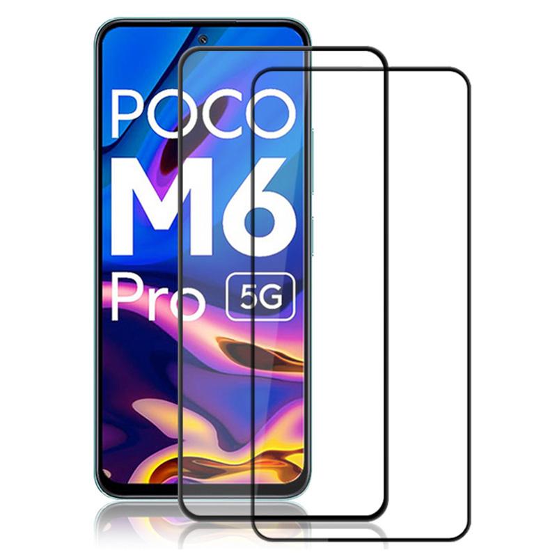 AMORUS 2 Stück für Xiaomi Poco M6 Pro 5G/Redmi 12 5G (Global) Displayschutzfolie gehärtetes Glas Siebdruckfolie