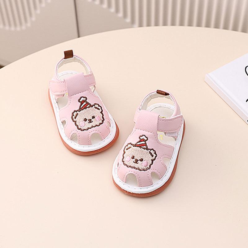 Summer Boys and Girls Toddler Shoes 0-1-2 Year Old Baby Soft Sole Bag Head Cartoon Sandals Called Shoes