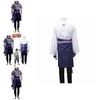 Naruto Uchiha Sasuke Full Outfit White Cosplay Costume With Zipper For Role Play Gift