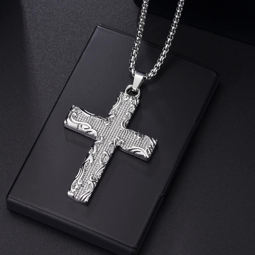 Christian Jesus Cross Necklace for Women Men Stainless Steel Chains Choker Religion Pendants Jewelry Prayer Baptism Gift