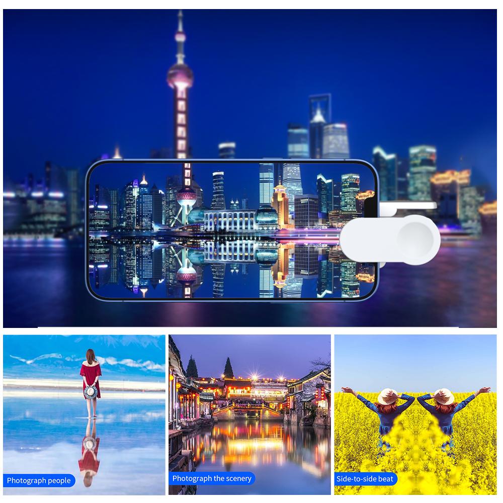 Set de clipuri de reflexie cu oglindă pentru cameră pentru smartphone portabil, cu geantă de transport, cârpă de curățare reglabilă