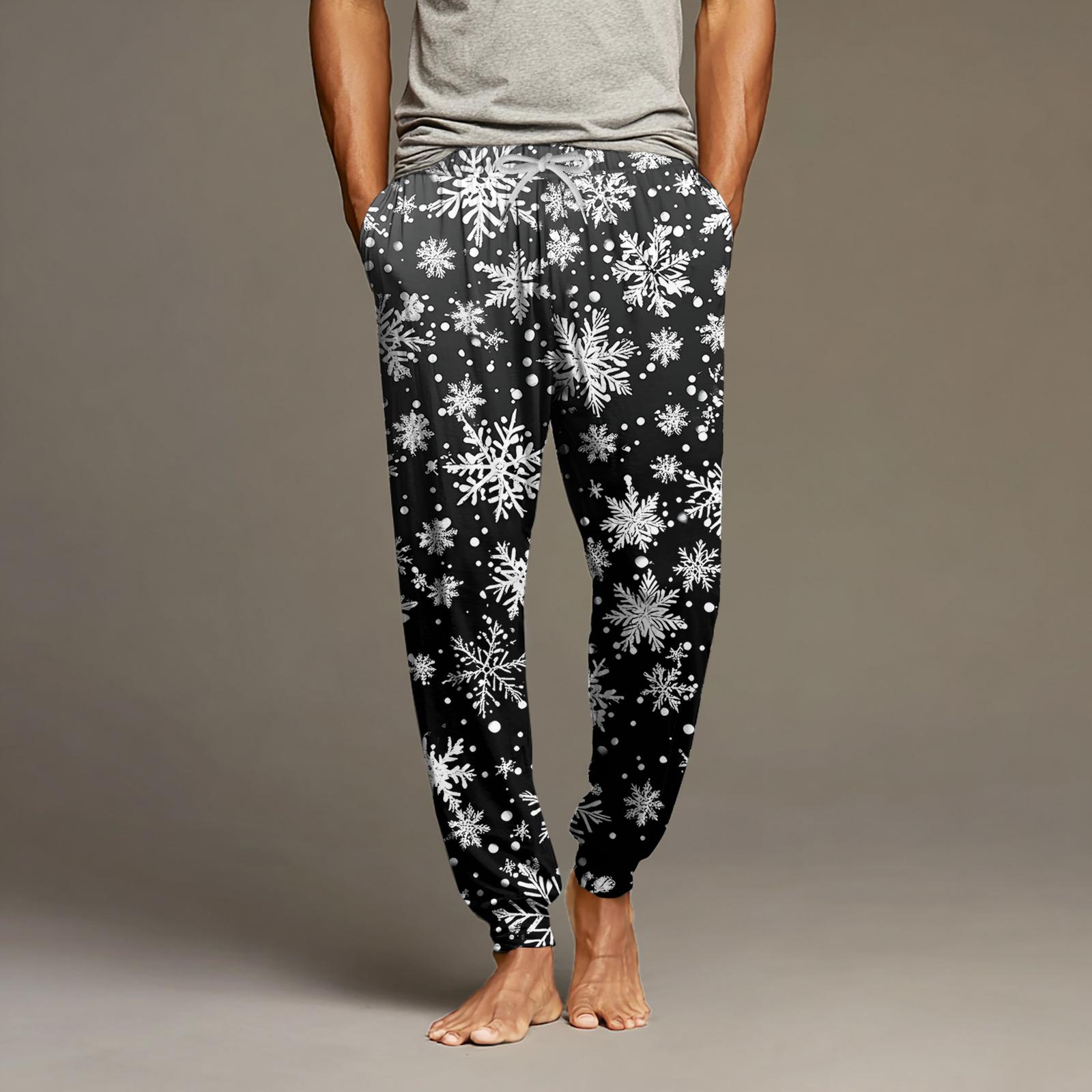 

Мужские повседневные брюки с карманами на кулиске и манжетами, домашние брюки для сна XL