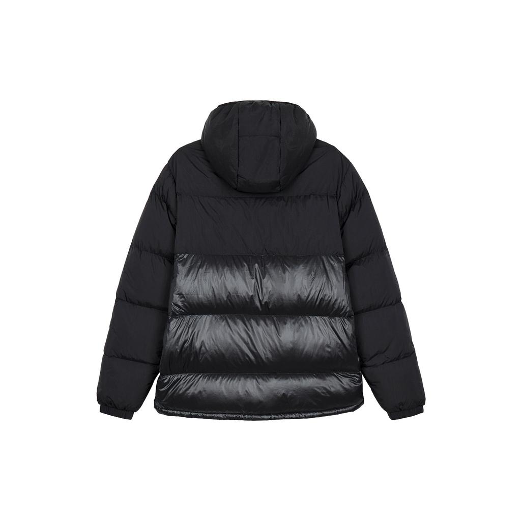 Adidas Originals Solid Color Embroidered Logo Zip Hooded Down Jacket Men Outerwear Black HL9181