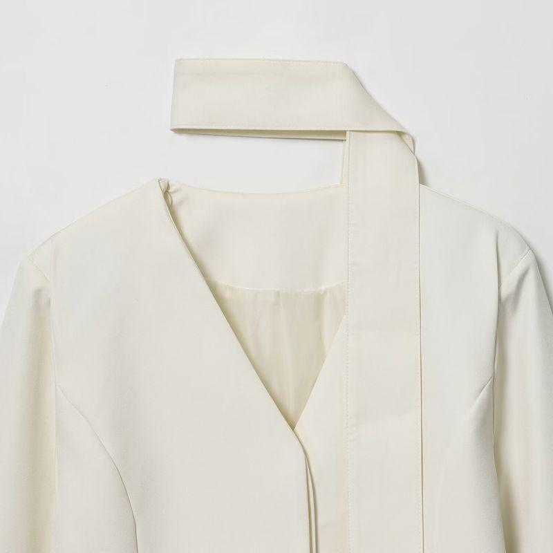 Za New Fall Women's Clothing 2025 Fashion Wind Fashion Simple Temperamental All-Match Scarf Decoration Casual Suit Jacket