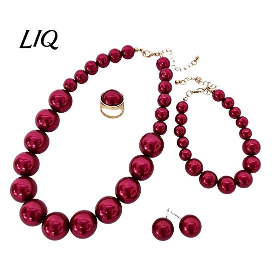 Wedding Necklace Earrings Bracelet 3Pcs/Set Imitation Pearls Jewelry Set, Adjustable Length Choker with Ear Studs Bridal Accessories And Bracelet, Set