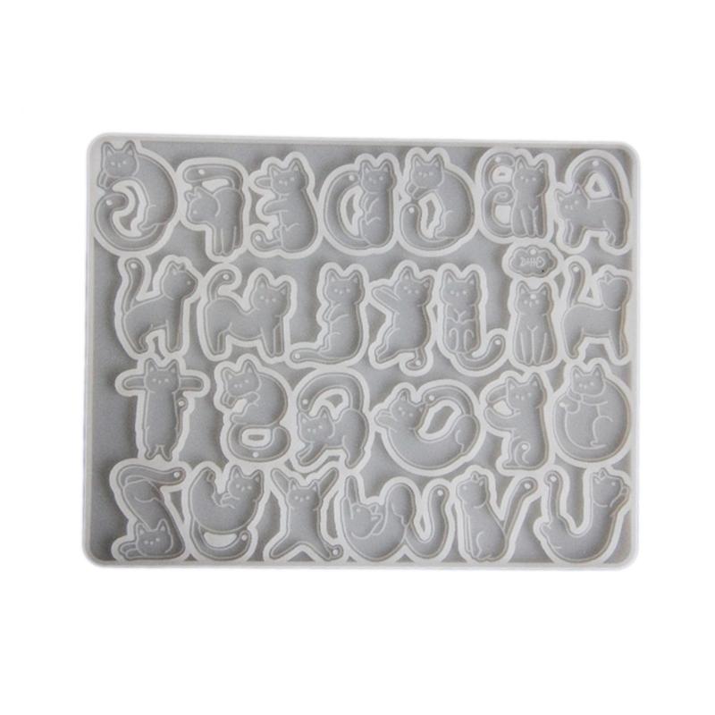 

Silicone Charm Mold Reusable Template Cats Letter Shape Pendant Moulds Suitable for Resin Keychains Necklace Accessories 1