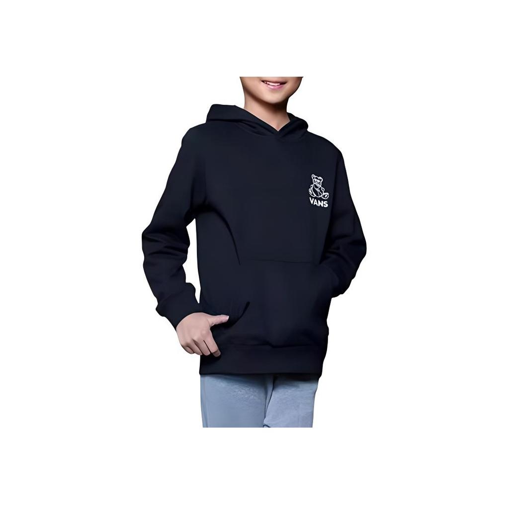 Vans Bavlněná ležérní jednoduchá mikina s kapucí Dětské topy Černá VN000G31BLK