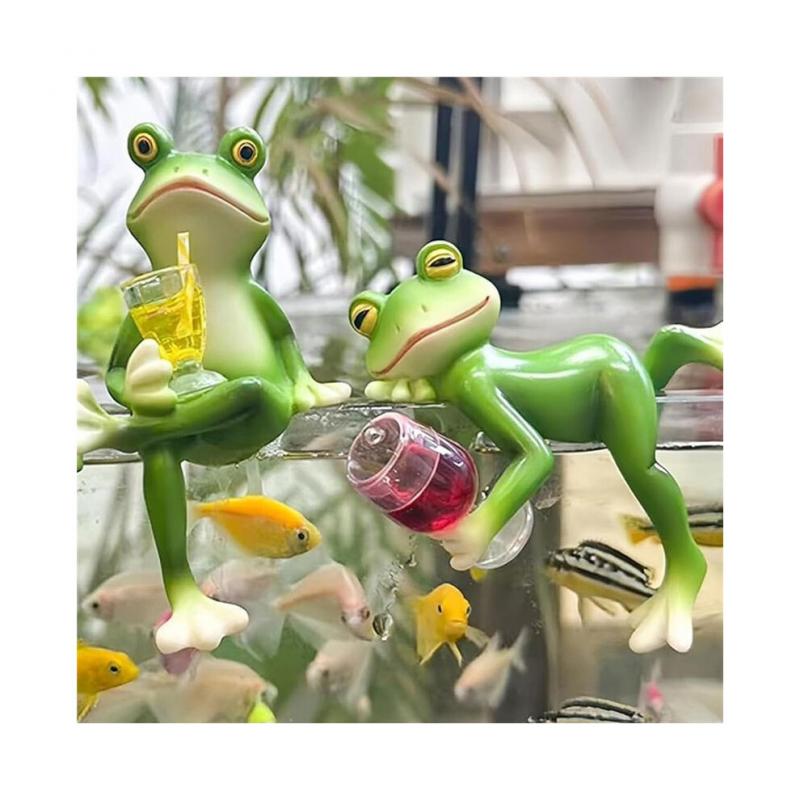 3 Stück Pflanzenfiguren, Dekoration Für Töpfe, Lustiger Getränke-Miniaturfrosch, Froschstatue, Gartendekoration, Rasenornament
