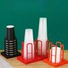 Plastic Disposable Cup Storage Holder Space Saving Single Layer Paper Cup Dispenser Rack Portable Adjustable Mug Display Stand