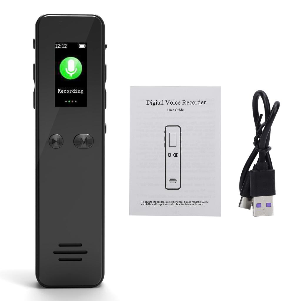 Smart Voice Recorder With 64GB Memory 1536Kbps Recording TFT Screen Built In Speaker 18H Battery Life Portable Voice Recorder