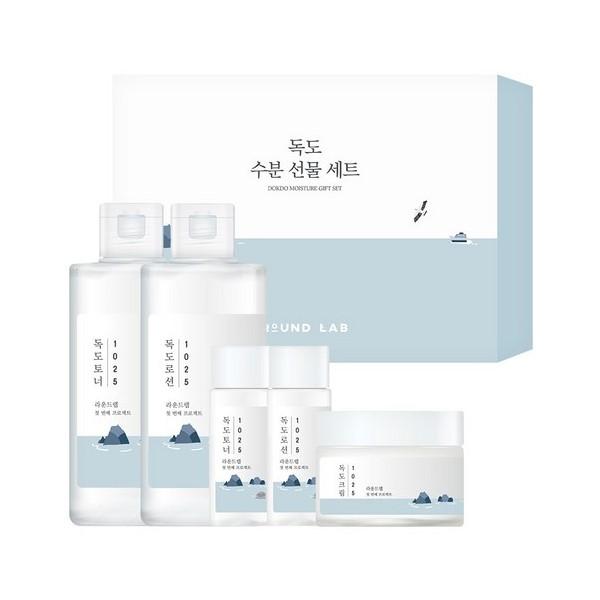 

Round Lab 1025 Dokdo Hydration Gift Set 5pcs (Toner 200ml + 20ml + Lotion 200ml + 20ml + Cream 50ml)