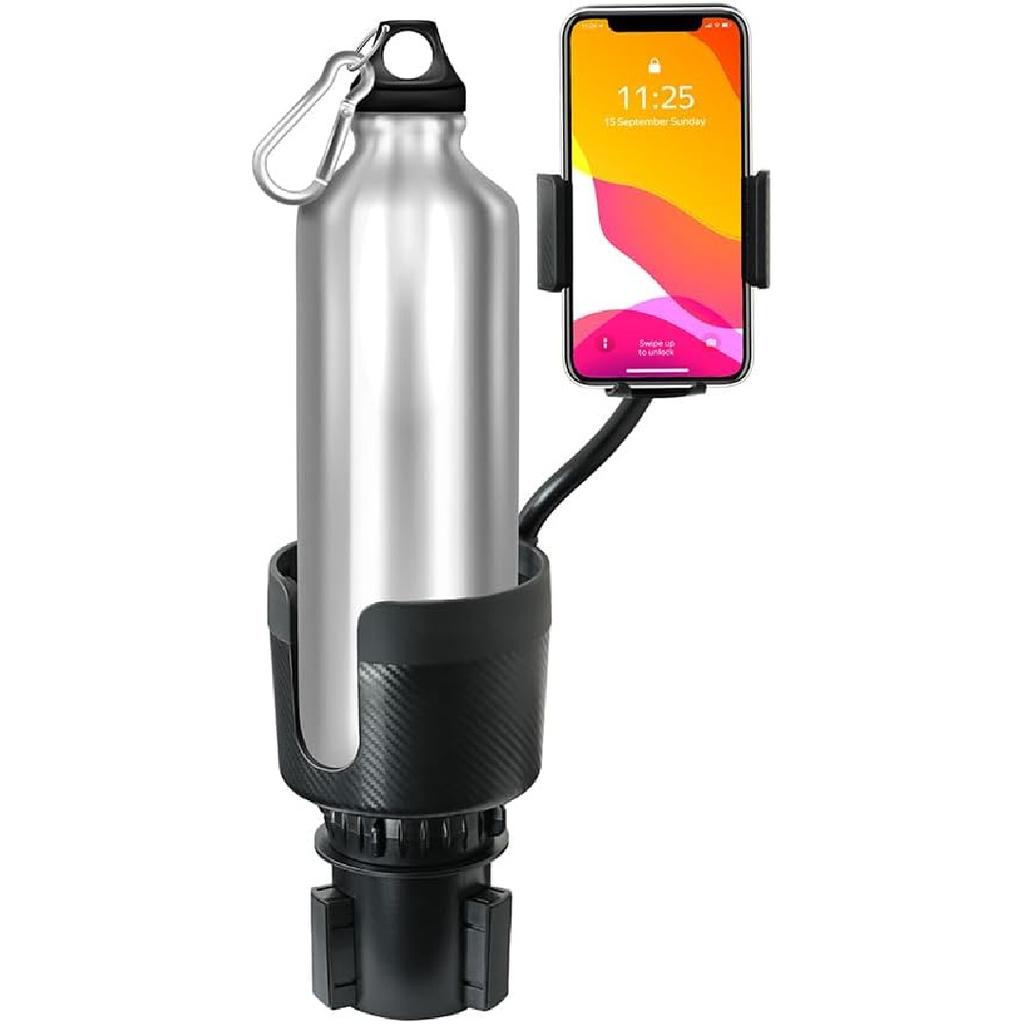 CupCargo Pro – 2-in-1 Car Cup Holder Expander and 360° Phone Mount with Adjustable Base and Flexible Neck, Universal Fit