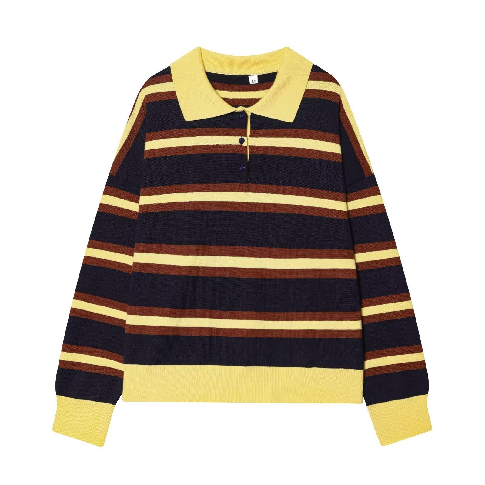 European and American style, new women s clothing, foreign style, fashionable, casual, striped knitted sweater 5536214 S