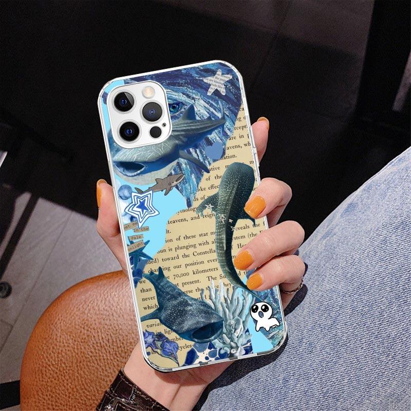 Ocean Whale Shark Phone Case For iPhone 17 Air 16 Pro Max 16E 15 + 14 Plus 11 12 13 Mini 7 8 SE Gift Print Cover Fundas
