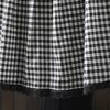 Johnature Women Plaid Skirts Elastic Waist Patchwork Lace Summer Female Casual Soft Skirts