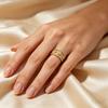 Finger Band Adjustable Anti-Anxiety Fidget Ring Stainless Steel Cubic Zirconia Inlaid Rotating Design Meditation Ring