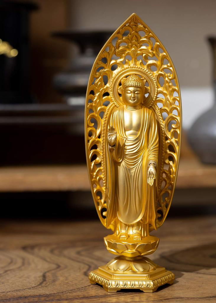 Buddha Statue Shaka Nyorai 15.7cm (gold Plated/24k Gold) Sculptor: Makita Shuun Original Model: "Soto, Rinzai, Tendai" Takaoka Bronzeware