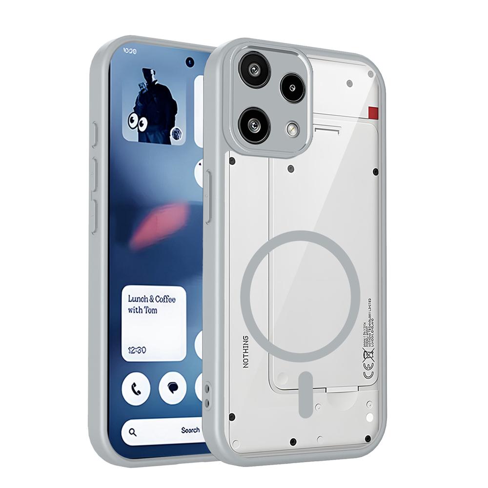KEYSION Transparent Magnetic Phone Case for Nothing Phone 3A Lite Silicone+PC HD Clear Shockproof Back Cover for Nothing 3A Lite