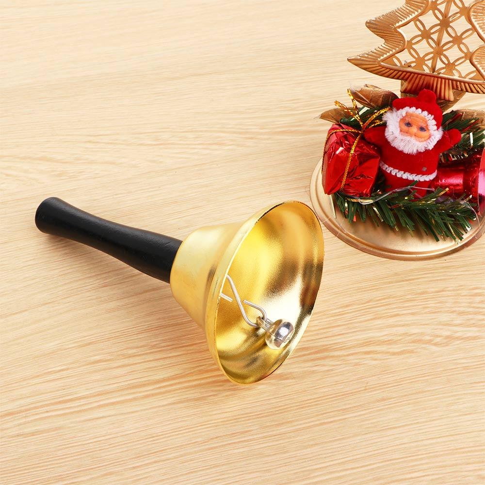 Handheld Santa Claus Loud Alarm Metal Dinner Ring Christmas Decor Call Service Hand Bell