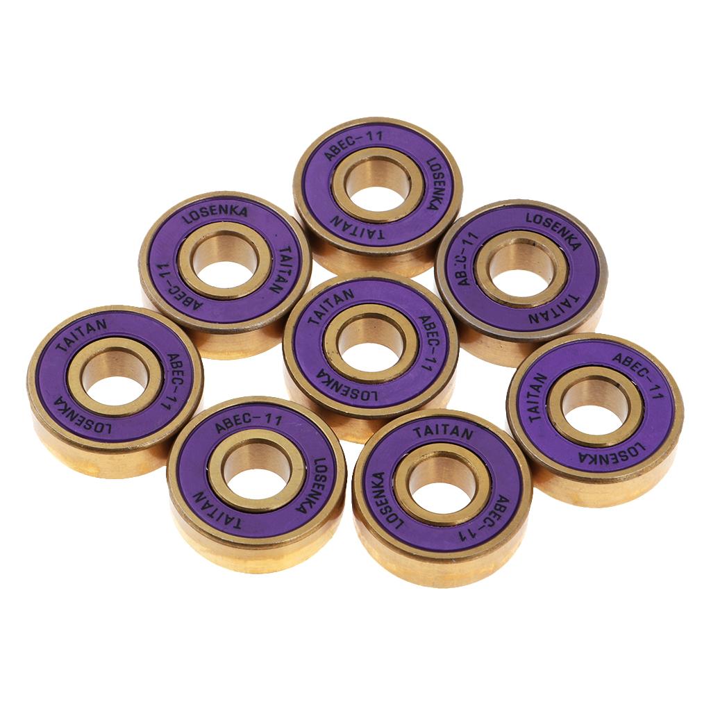 Titanium Alloy Pro Skateboard Bearings High Performance Low Friction Inline Skates Compatible for Roller and Cruiser Boards