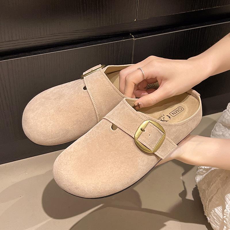 Summer Classic Fashion Flip-flops Women's Suede Mules Slippers Clogs Cork Insole Sandals Support Outdoor Beach Slides Home Shoes