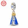 S925 Silver Princess Skirt Pumpkin Carriage Rose pendant bead Fit Bracelet DIY Jewelry Making For Women Gift